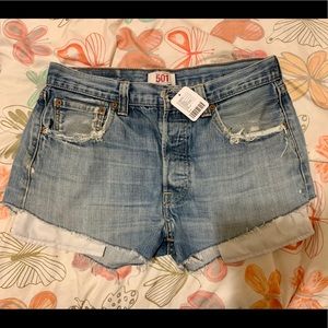 Levi Distressed Jean Shorts